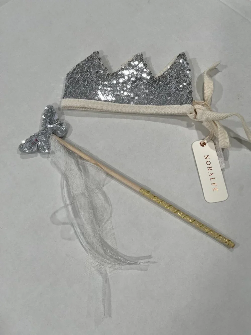 Girl - NWT Noralee Crown & Wand in Silver Sequin | Dress up set